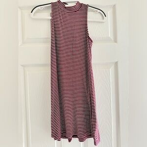 Art Class Red & White Sleeveless Striped Dress, Size M 7-8